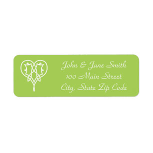 Etiqueta de dirección de devolución de corazón de 