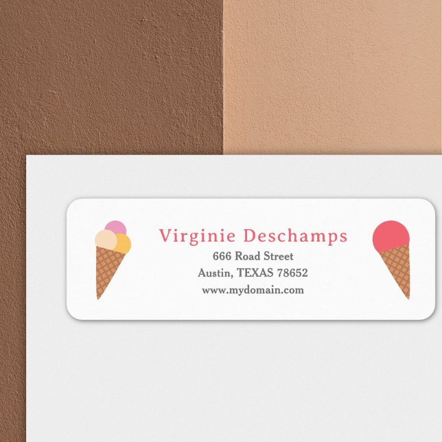 Etiqueta de dirección de devolución de crema de hi (Ice Cream Return Address Label)