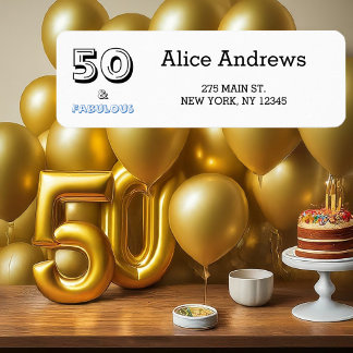 Etiqueta de dirección de devolución de cumpleaños