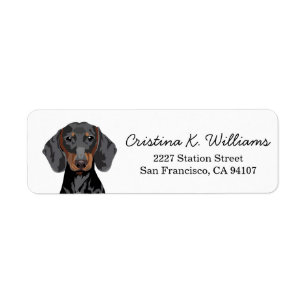 Etiqueta de dirección de devolución de Dachshund