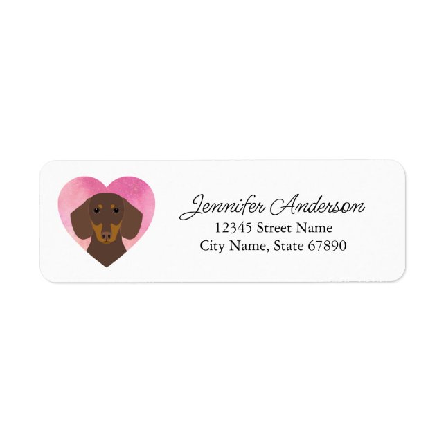 Etiqueta de dirección de devolución de Dachshund (Frente)