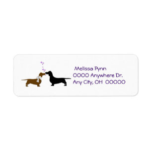 Etiqueta de dirección de devolución de Dachshunds