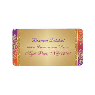 Etiqueta de dirección de devolución de Damasco de 