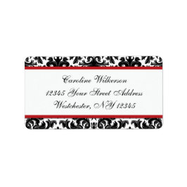 Etiqueta de dirección de devolución de Damasco roj