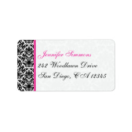 Etiqueta de dirección de devolución de damasco ros