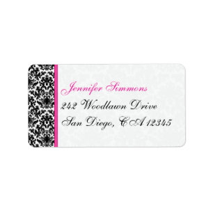 Etiqueta de dirección de devolución de damasco ros