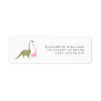 Etiqueta de dirección de devolución de dinosaurios