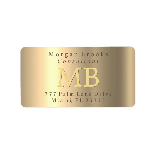 Etiqueta de dirección de devolución de DIY, monogr (Frente)