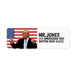 Etiqueta de dirección de devolución de DONALD TRUM