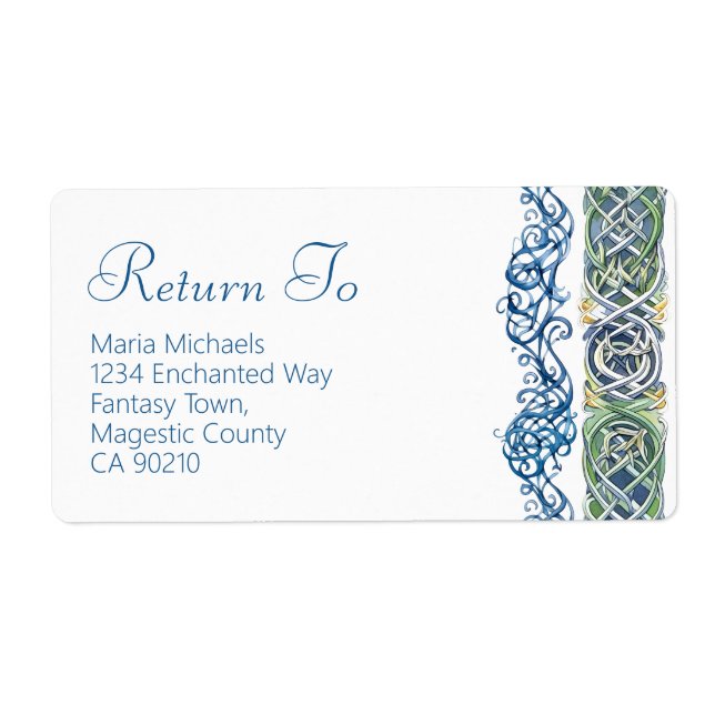 Etiqueta de dirección de devolución de dragón de a (Frente)