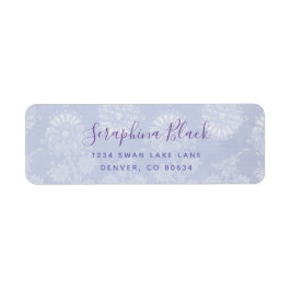 Etiqueta de dirección de devolución de encaje púrp