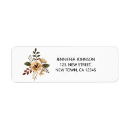 Etiqueta de dirección de devolución de flor de col
