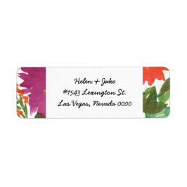 Etiqueta de dirección de devolución de flor de col