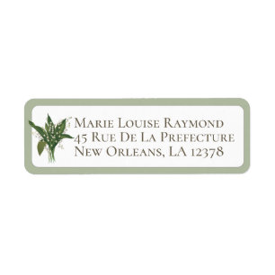 Etiqueta de dirección de devolución de flor de lir