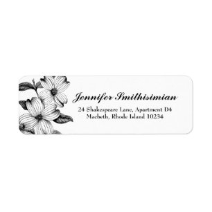 Etiqueta de dirección de devolución de flores de d