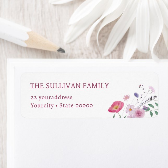 Etiqueta de dirección de devolución de flores silv (In situ)