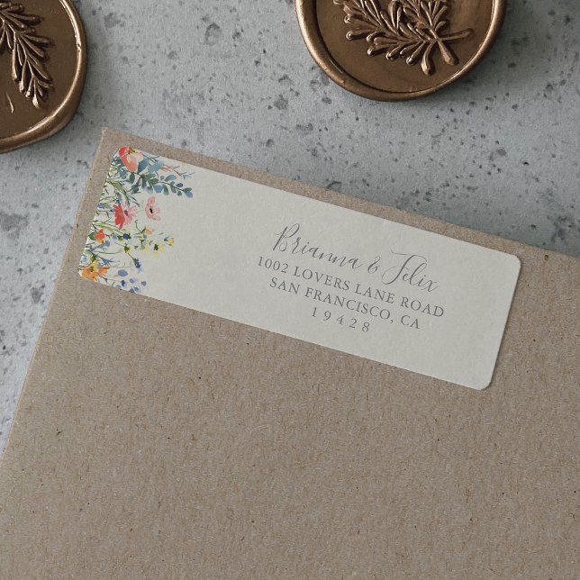 Etiqueta de dirección de devolución de flores silv (Subido por el creador)