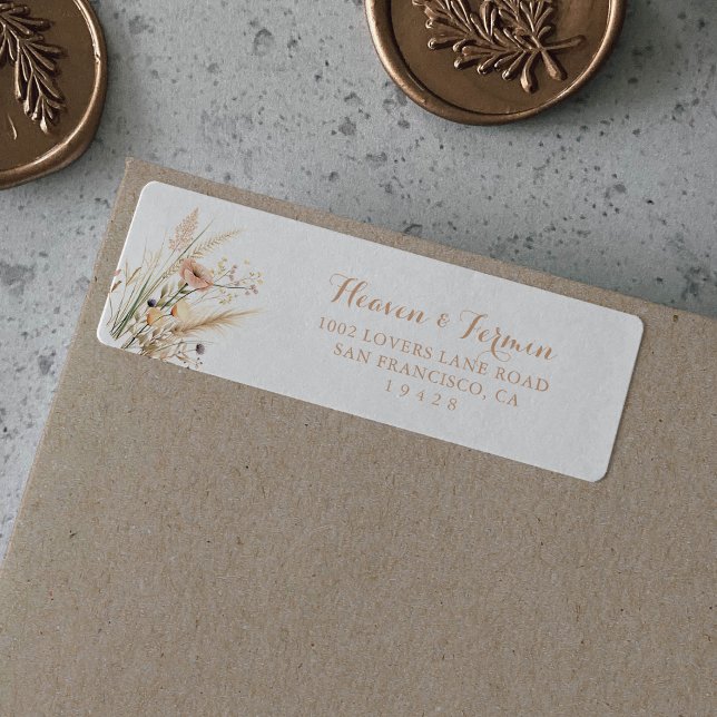 Etiqueta de dirección de devolución de flores silv (Subido por el creador)