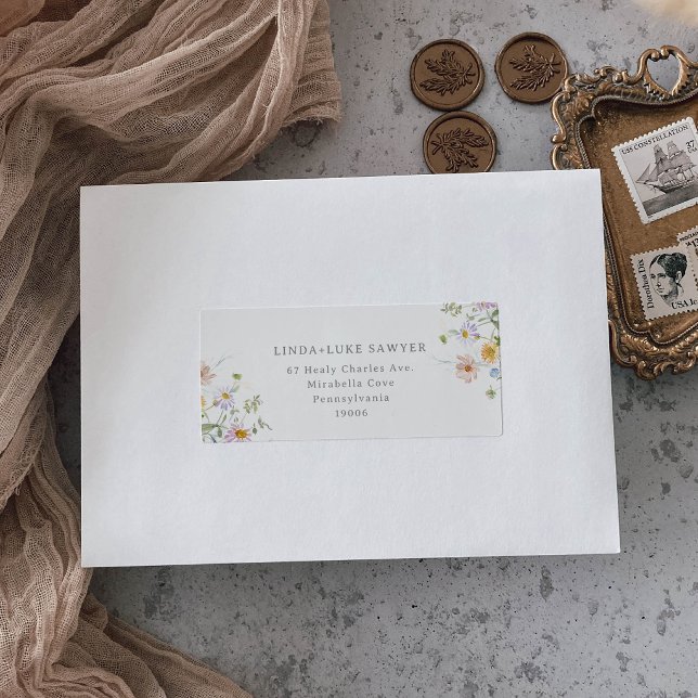 Etiqueta de dirección de devolución de flores silv (Subido por el creador)