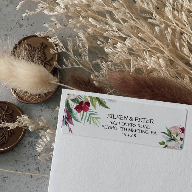 Etiqueta de dirección de devolución de flores y ve (Subido por el creador)