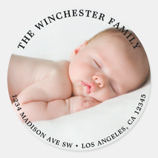 Etiqueta de dirección de devolución de foto (Anverso)