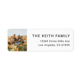 Etiqueta de dirección de devolución de foto famili