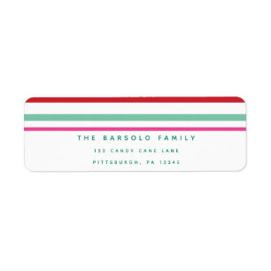 Etiqueta de dirección de devolución de franjas de 