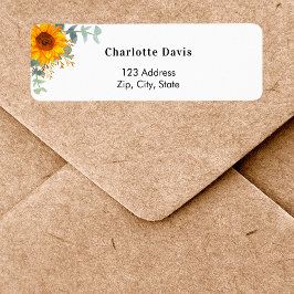 Etiqueta de dirección de devolución de girasol euc