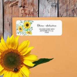 Etiqueta de dirección de devolución de girasoles d