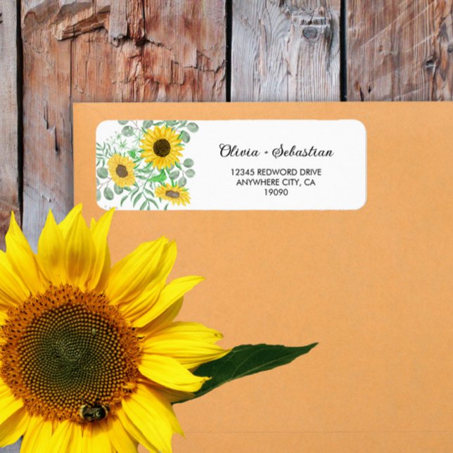 Etiqueta de dirección de devolución de girasoles d (Subido por el creador)