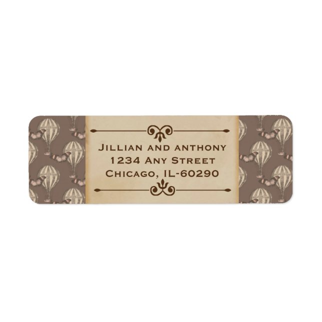 Etiqueta de dirección de devolución de globo de ai (Frente)