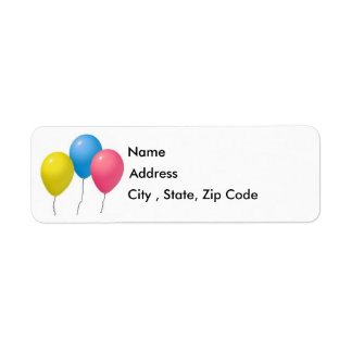 Etiqueta de dirección de devolución de globos