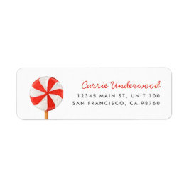 Etiqueta de dirección de devolución de golosinas d