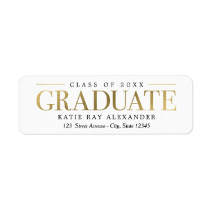 Etiqueta de dirección de devolución de graduación