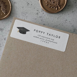 Etiqueta de dirección de devolución de graduación 