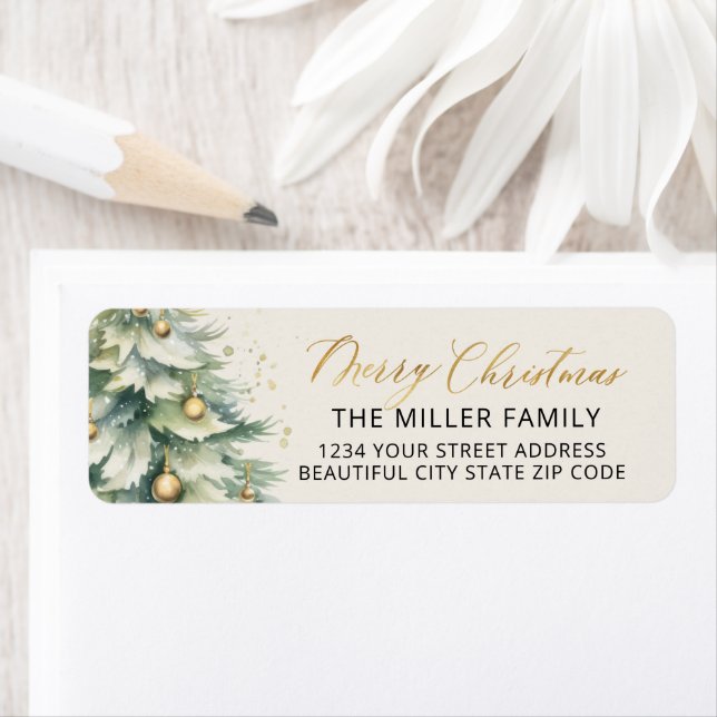 Etiqueta de dirección de devolución de guión dorad (In situ)