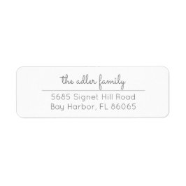 Etiqueta de dirección de devolución de guión gris 