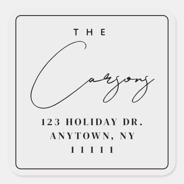 Etiqueta de dirección de devolución de guión moder (Anverso)