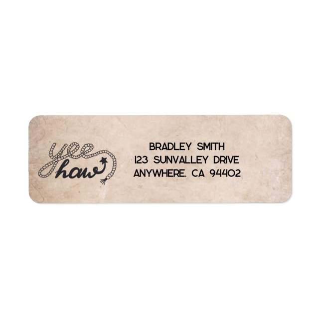 Etiqueta de dirección de devolución de Haw (Frente)