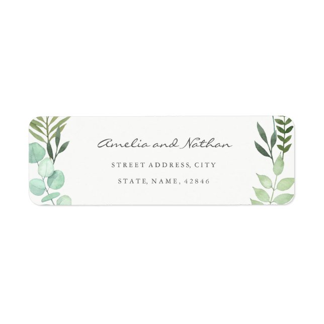 Etiqueta de dirección de devolución de hoja verde  (Frente)
