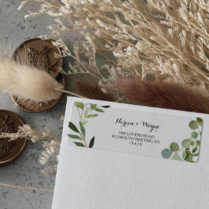 Etiqueta de dirección de devolución de hojas verde