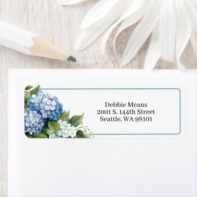 Etiqueta de dirección de devolución de Hydrangea (In situ)
