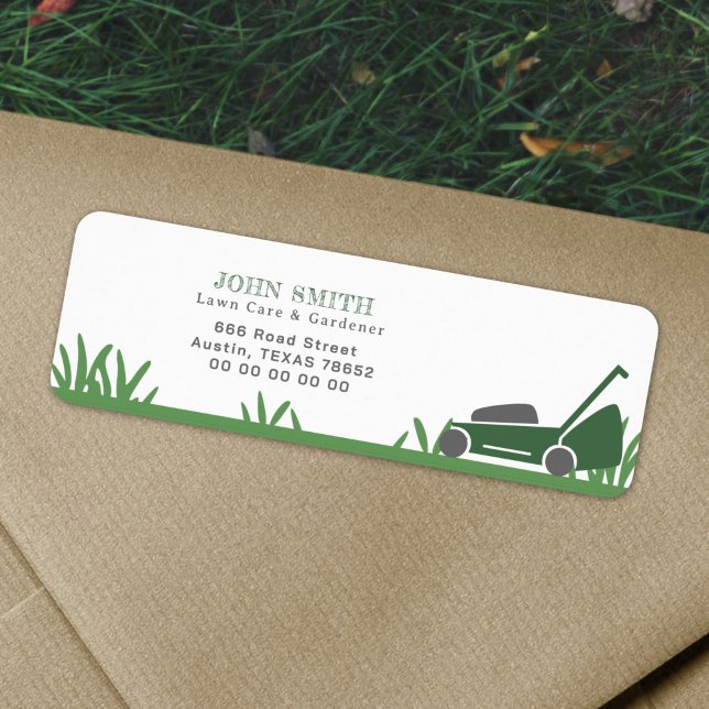 Etiqueta de dirección de devolución de jardín y cu (Lawn Care & Gardener Return Address Label)