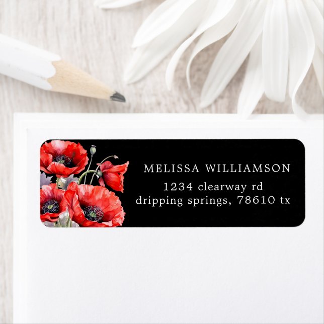 Etiqueta de dirección de devolución de la amapola  (In situ)