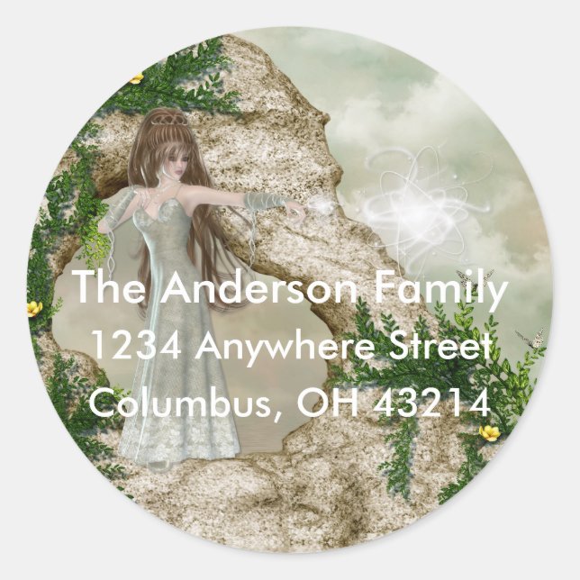 Etiqueta de dirección de devolución de la bella pa (Anverso)