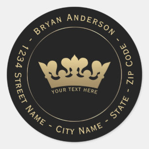 Etiqueta de dirección de devolución de la corona d