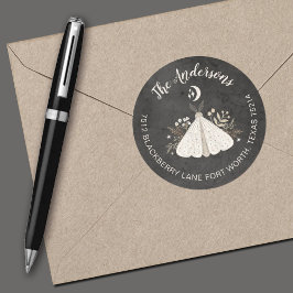 Etiqueta de dirección de devolución de la polilla 