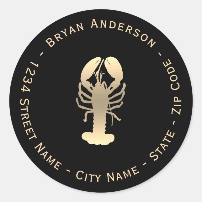 Etiqueta de dirección de devolución de langosta do (Anverso)