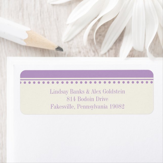 Etiqueta de dirección de devolución de lavanda, Bo (In situ)