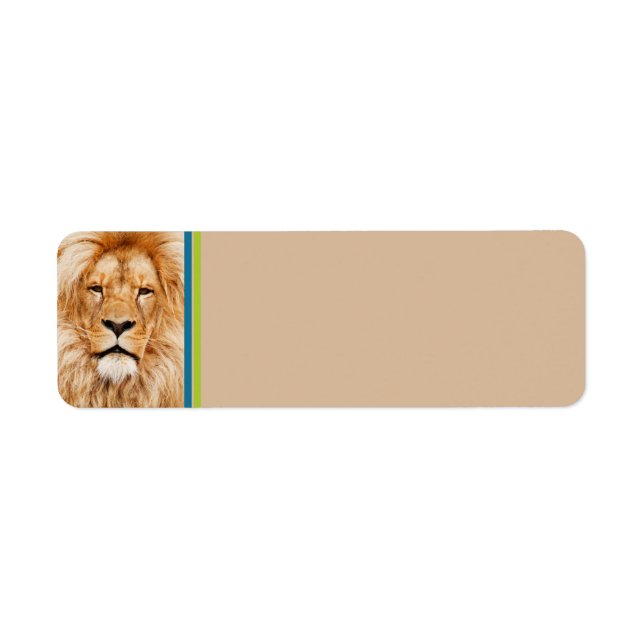 Etiqueta de dirección de devolución de león (Frente)